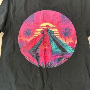 Black T-Shirt with Colorful Chichen Itza Pyramid, bought in MX